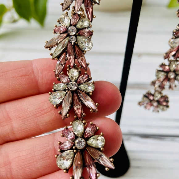 Gorgeous Pink Rhinestone Earrings - Picture 5 of 10